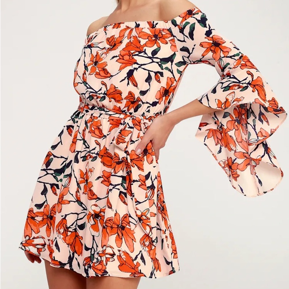 Lulu’s Floral Off-Shoulder Dress